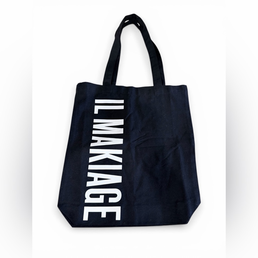 Small Black Canvas Tote with Bold White Text - Picture 2 of 4